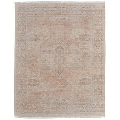 Caldwell Transitional Medallion, Orange/Tan/Ivory, 7'-6" x 9'-6" Area Rug