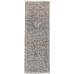 Marquette Transitional Medallion, Blue/Red/Gray, 2'-8" x 8' Runner