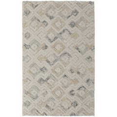 Anica Moroccan Diamond Wool Tufted Area Rug, Ivory/Chambray Blue, 10ft x 14ft, ANC8004FIVYBLUH00