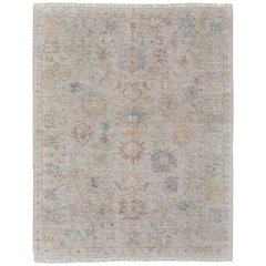 Transitional Floral & Botanical, Brown/Tan/Blue, 3'-6" x 5'-6" Accent Rug