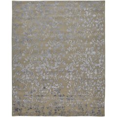 Bella High/Low Floral Wool Rug, Latte/SIlver Gray, 10ft x 14ft Area Rug, 9698832FSLV000H00