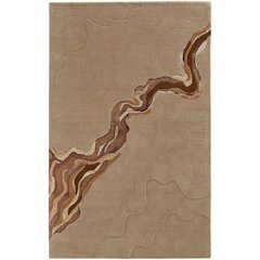 Serrano Transitional Abstract, Tan/Orange, 5' x 8' Area Rug