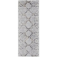 Laina Transitional Trellis & Lattice, Silver/Gray/Blue, 3' x 12' Runner