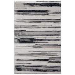 Micah Modern Abstract, Silver/Gray/Black, 3'-11" x 6' Accent Rug
