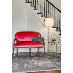 Indochine Plush Shag Area Rug with Metallic Sheen, Platinum/Gray, 4ft-9in x 7ft-6in, 4944550FPLA000E04