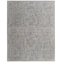 Pasha Transitional Distressed, Ivory/Blue/Tan, 6'-7" x 9'-6" Area Rug