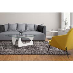 Prasad Distressed Ornamental Rug, Charcoal/Ivory, 5ft x 8ft Area Rug, 6703680FCHLGRYE10