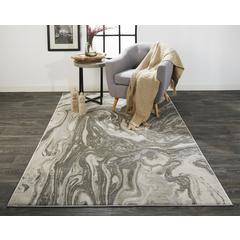 Prasad Abstract Watercolor Rug, Silver Gray/Ivory, 5ft x 8ft Area Rug, 6703894FLGY000E10