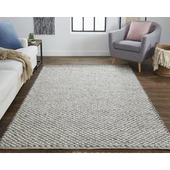 Berkeley Modern Eco-Friendly Bouclé Rug, Chracoal Gray/Ivory, 5ft x 8ft Area Rug, 6790812FGRY000E10