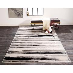 Micah Modern Metallic Gradient Rug, Silver/Black, 1ft-8in x 2ft-10in Accent Rug, 6943049FSLV000P18