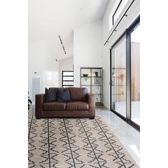 Enzo Minimalist Natural Wool Rug, Warm Taupe/Black, 5ft x 8ft Area Rug, 7428732FCHLGRYE10