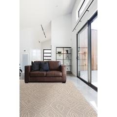 Enzo Modern Minimalist Wool Rug, Ivory/Natural Tan, 5ft x 8ft Area Rug, 7428738FIVYNATE10