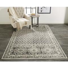 Kano Distressed Geometric Floral Accent Rug, Gray/Ivory, 4ft-3in x 6ft-3in, 8643874FGRYIVYC16