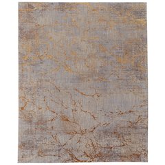 Pryor Modern Abstract, Gold/Brown/Gray, 6'-7" x 9'-6" Area Rug
