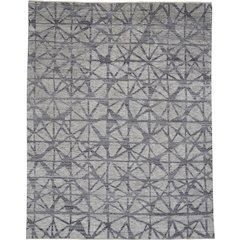 Vivien Architectural Hand Knot Wool Area Rug, Opal Gray/Asphalt Gray, 5ft x 8ft, 8046557FLGY000E10