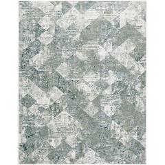 Atwell Contemporary Distressed Area Rug, Iceberg Green, 5ft-3in x 7ft-6in, ATL3868FGRNMLTE76