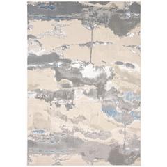Azure Modern Metallic Marbled Rug, Beige/Teal//Gray, 5ft x 8ft Area Rug, AZR3525FBLUGRYE10