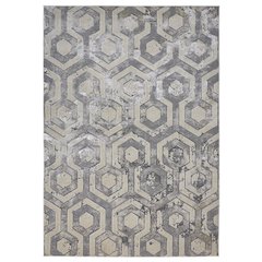 Micah Modern Distressed, Gray/Taupe/Silver, 9'-2" x 12' Area Rug