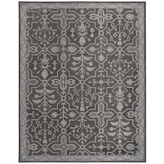 Fallon Rustic Farmhouse Rug, Flora/Fauna, Light Gray/Black, 5ft x 8ft Area Rug, FLN8839FCHL000E10