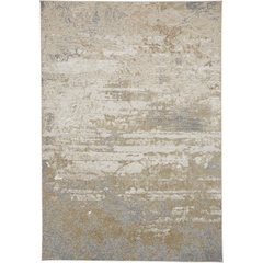 Aura Modern Abstract, Ivory/Gold/Gray, 3'-11" x 6' Accent Rug