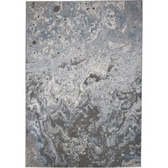 Azure Modern Watercolor, Ivory/Gray/Blue, 9'-2" x 12' Area Rug
