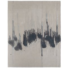 Anya Transitional Abstract, Ivory/Blue/Gray, 2' x 3' Accent Rug