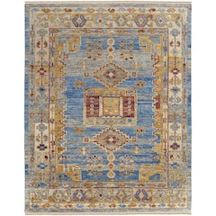 Fillmore Traditional Geometric, Blue/Yellow/Red, 3' x 5' Accent Rug