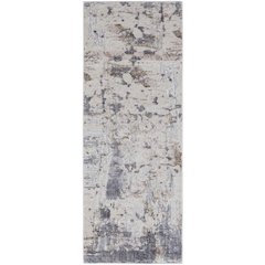 Laina Transitional Abstract, Ivory/Gray/Blue, 3' x 12' Runner