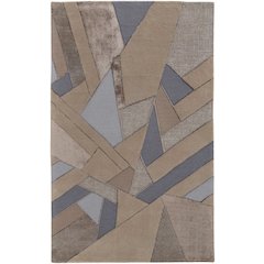 Nash Modern Geometric, Tan/Brown/Blue, 9' x 12' Area Rug