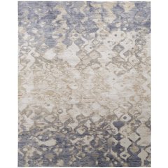 Laina Transitional Gradient & Ombre, Tan/Ivory/Blue, 3' x 5' Accent Rug