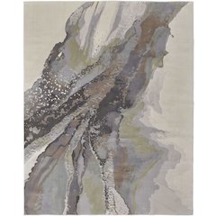 Clio Modern Abstract, Green/Purple/Ivory, 2' x 3' Accent Rug