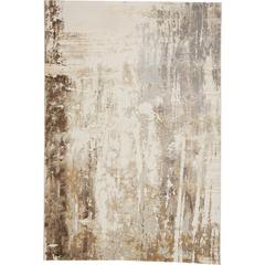 Frida Distressed Abstract Watercolor Rug, Ivory/Brown, 2ft-1in x 3ft Accent Rug, PRK3709FGRYBGEP21