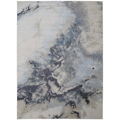 Astra Transitional Abstract, Blue/Gray/Ivory, 3'-11" x 6' Accent Rug
