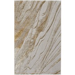 Aura Modern Abstract, Ivory/Taupe/Gold, 1'-8" x 2'-10" Accent Rug