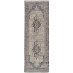 Marquette Transitional Medallion, Gray/Red/Blue, 2'-8" x 12' Runner