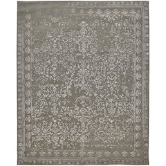 Bella High/Low Floral Wool Rug, Warm Silver Gray, 5ft x 8ft Area Rug, 9698014FGRYSLVE10