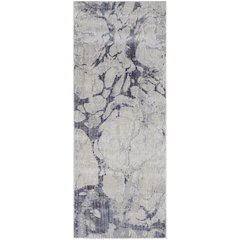 Laina Transitional Abstract, Ivory/Blue, 3' x 10' Runner