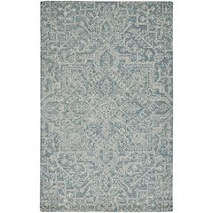 Belfort Transitional Medallion, Blue/Ivory/Green, 10' x 14' Area Rug