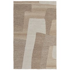 Pollock Modern Abstract, Brown/Tan/Ivory, 5' x 8' Area Rug