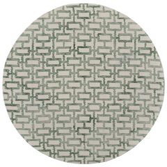Lorrain Modern Geometric, Ivory/Green, 10' x 10' Round Rug
