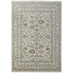 Transitional Floral & Botanical, Ivory/Gray/Brown, 8'-6" x 11'-6" Area Rug