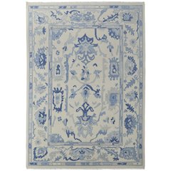 Karina Transitional Floral & Botanical, Ivory/Blue, 5'-6" x 8'-6" Area Rug