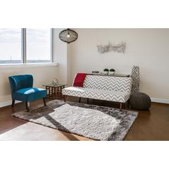 Indochine Plush Shag, Metallic Sheen, Gray/Silver Mink, 7ft-6in x 9ft-6in Area Rug, 4944550FGRY000F50