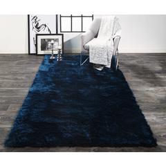 Indochine Plush Shag Area Rug with Metallic Sheen, Deep Teal Blue, 7ft-6in x 9ft-6in, 4944550FTEL000F50