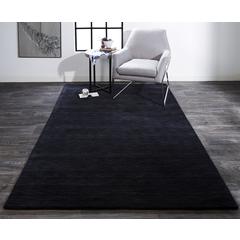 Luna Hand Woven Marled Wool Rug, Black/Dark Gray, 8ft x 11ft Area Rug, 5798049FBLK000G99