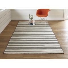 Duprine Eco-Friendly PET Rug, Outdoor, Black/White, 8ft x 11ft Area Rug, 7220560FBLK000G99