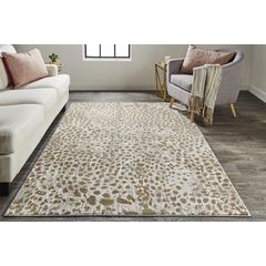 Waldor Metallic Animal Print Rug, Brown/Ivory, 8ft x 11ft Area Rug, 7353837FBGE000G99