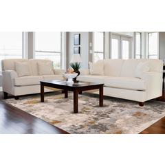 Waldor Metallic Abstract Rug, Golden Glow/Ivory, 8ft x 11ft Area Rug, 7353970FGLDBIRG99