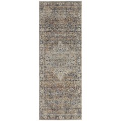 Kaia Transitional Medallion, Tan/Orange/Blue, 2'-6" x 10' Runner