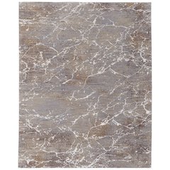 Pryor Modern Abstract, Taupe/Brown/White, 6'-7" x 9'-6" Area Rug